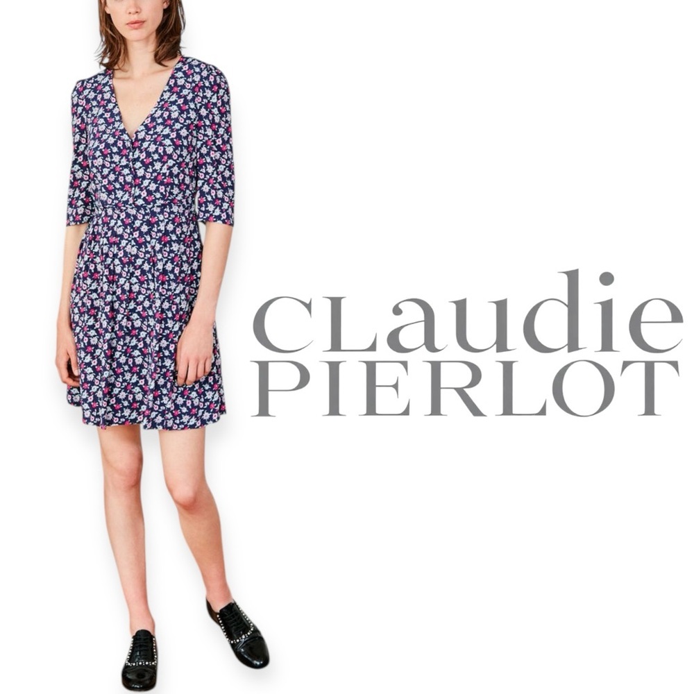 Claudine Pierlot multicolor English Garden floral dress Made in France US size 4